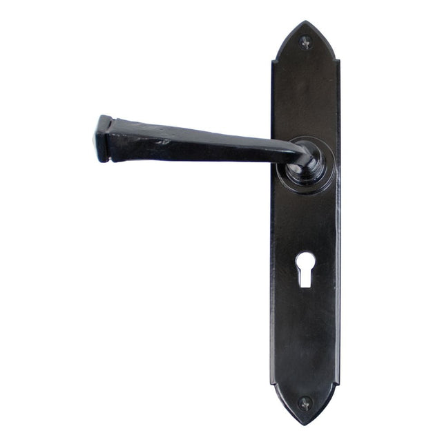 From The Anvil Door Furniture Black / Std. Lock Handles From The Anvil - Black Gothic Lever Lock Set