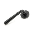 From The Anvil Door Furniture Black / Round Rose From The Anvil - Black Hammered Newbury Lever on Rose Set (Beehive) - Unsprung