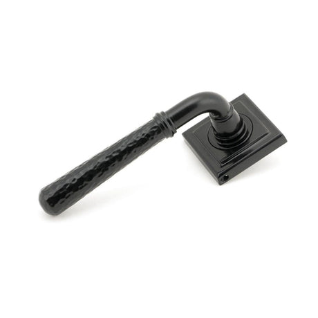From The Anvil Door Furniture Black / Square Rose From The Anvil - Black Hammered Newbury Lever on Rose Set (Square)