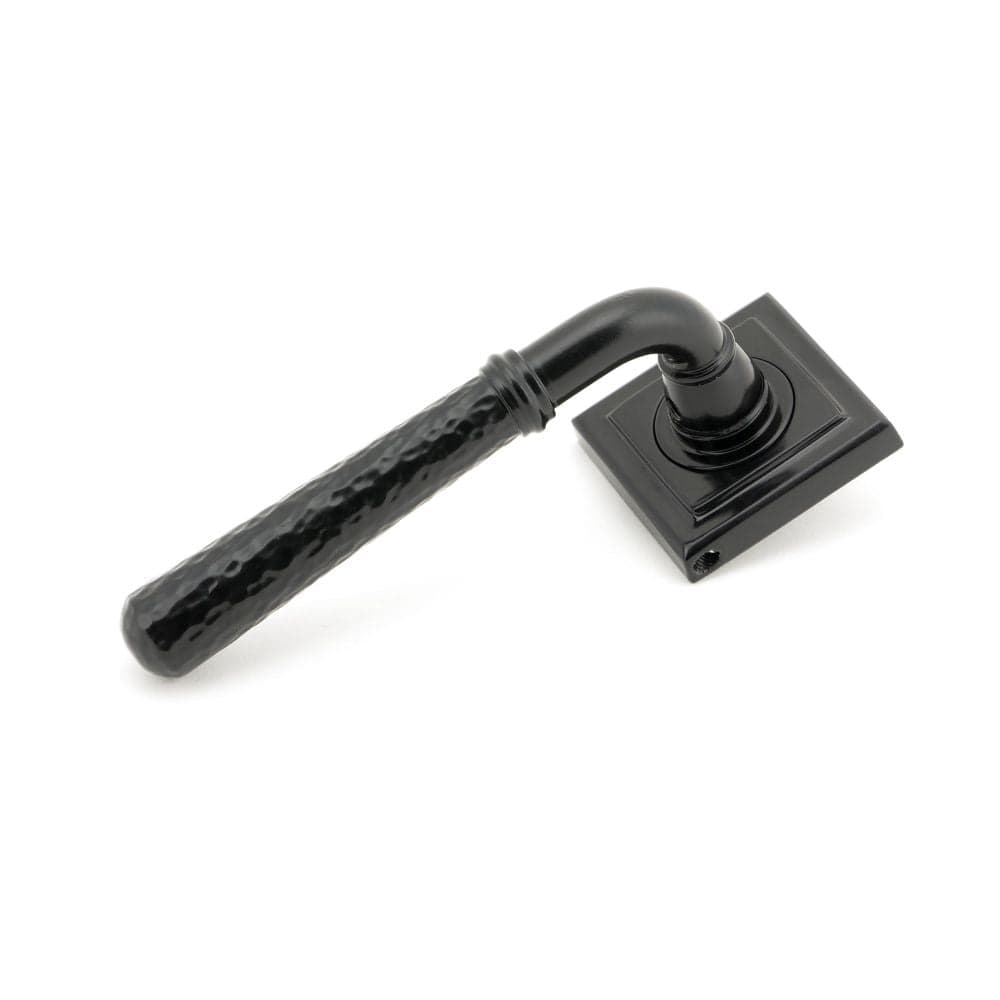 From The Anvil Door Furniture Black / Square Rose From The Anvil - Black Hammered Newbury Lever on Rose Set (Square) - Unsprung