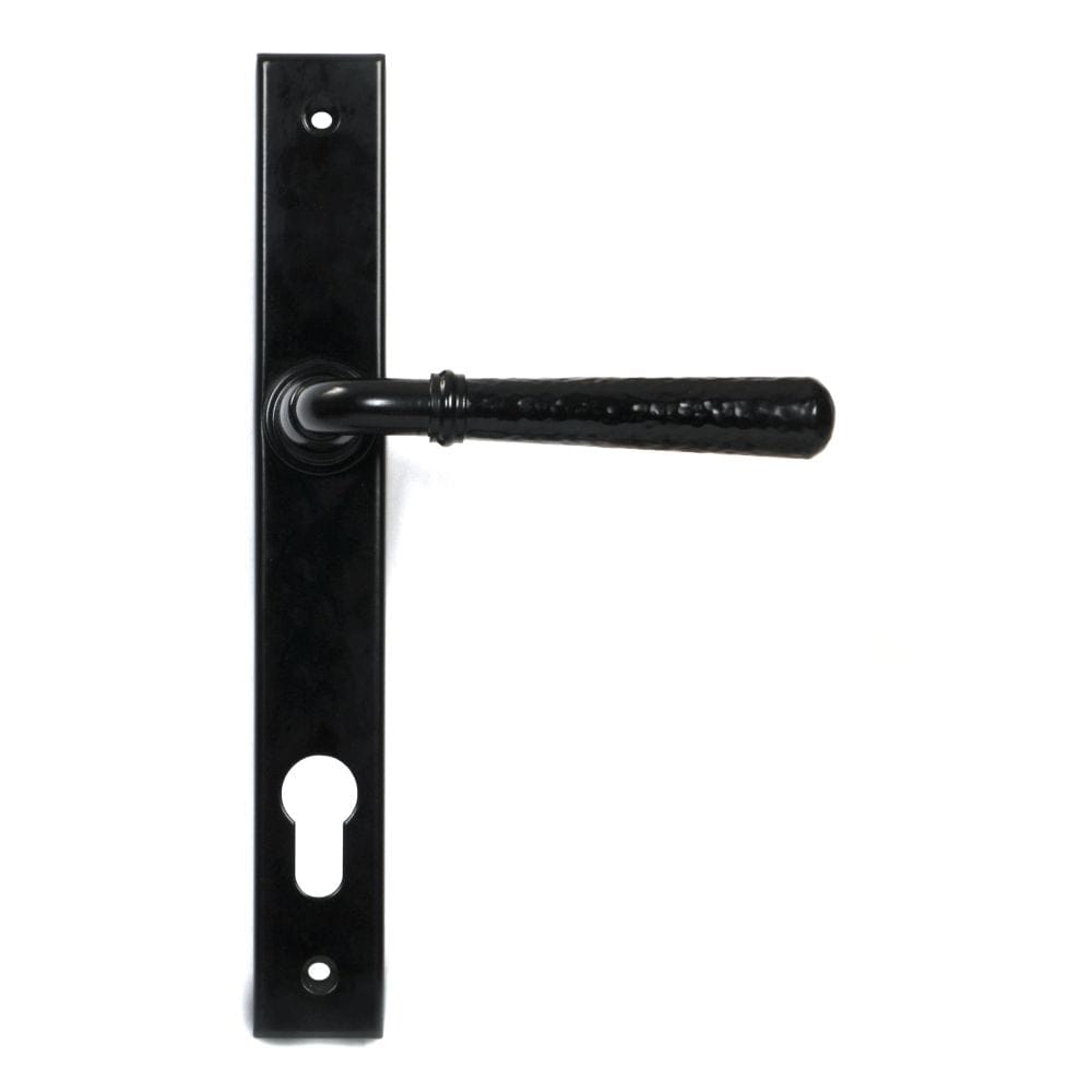 From The Anvil Door Furniture Black / Multi Point Lock Set / 92mm c/c From The Anvil - Black Hammered Newbury Slimline Espag. Lock Set
