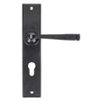 From The Anvil Door Furniture Black / Euro Profile Lock Handles From The Anvil - Black Large Avon 72mm Centre Euro Lock Set