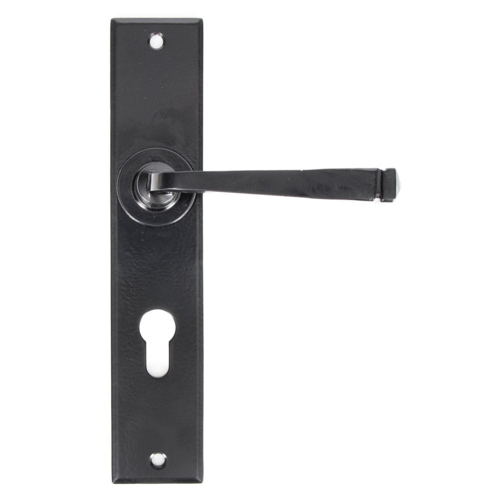 From The Anvil Door Furniture Black / Euro Profile Lock Handles From The Anvil - Black Large Avon 72mm Centre Euro Lock Set