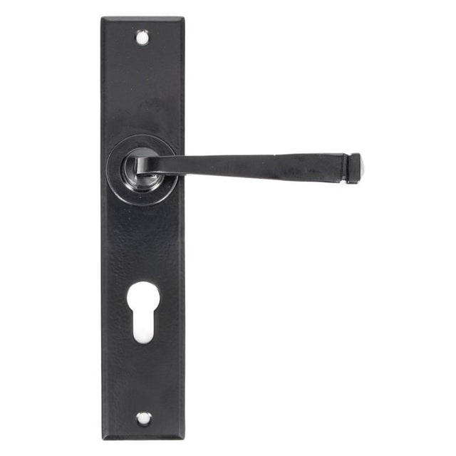 From The Anvil Door Furniture Black / Euro Profile Lock Handles From The Anvil - Black Large Avon 72mm Centre Euro Lock Set