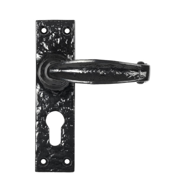 From The Anvil Door Furniture Black / Euro Profile Lock Handles From The Anvil - Black Lever Euro Lock Set