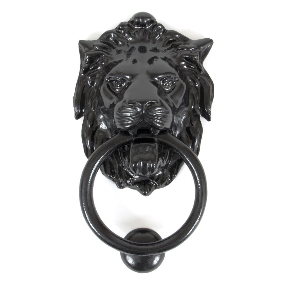 From The Anvil Door Furniture Black / Lion Door Knocker From The Anvil - Black Lion Head Door Knocker