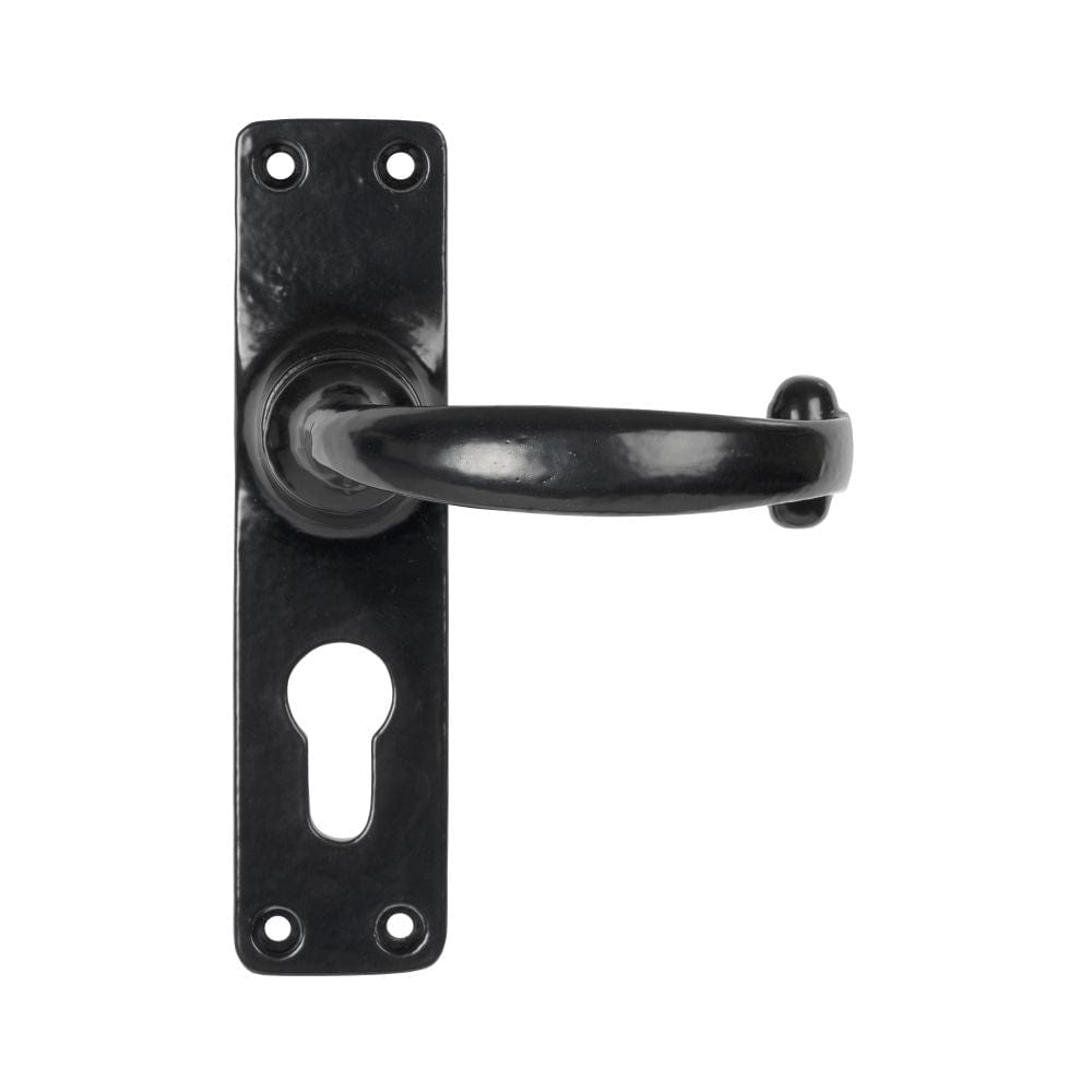 From The Anvil Door Furniture Black / Euro Profile Lock Handles From The Anvil - Black MF Lever Euro Lock Set