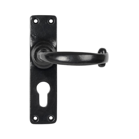 From The Anvil Door Furniture Black / Euro Profile Lock Handles From The Anvil - Black MF Lever Euro Lock Set