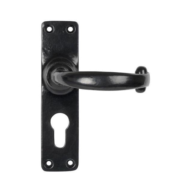 From The Anvil Door Furniture Black / Euro Profile Lock Handles From The Anvil - Black MF Lever Euro Lock Set