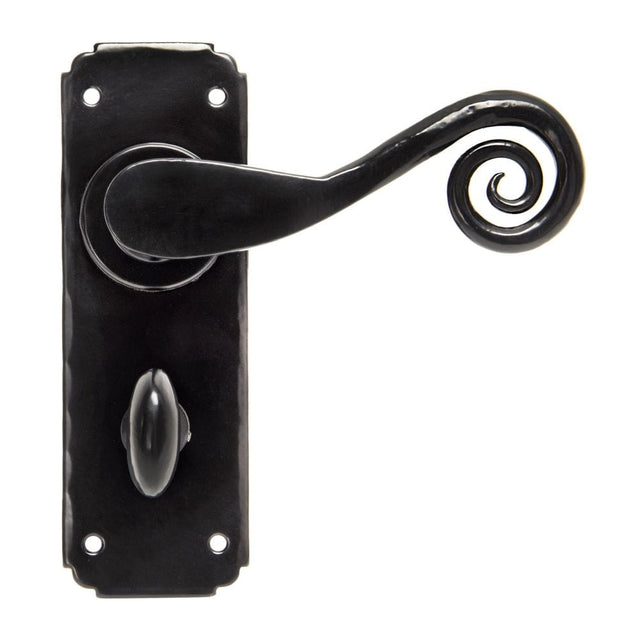From The Anvil Door Furniture Black / Bathroom Lock Handles From The Anvil - Black Monkeytail Lever Bathroom Set