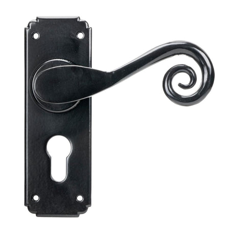 From The Anvil Door Furniture Black / Euro Profile Lock Handles From The Anvil - Black Monkeytail Lever Euro Lock Set