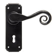 From The Anvil Door Furniture Black / Std. Lock Handles From The Anvil - Black Monkeytail Lever Lock Set