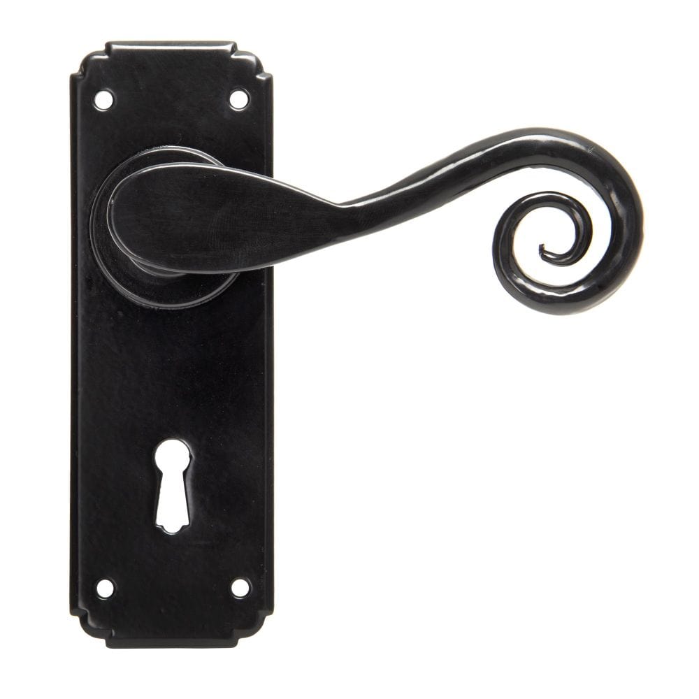 From The Anvil Door Furniture Black / Std. Lock Handles From The Anvil - Black Monkeytail Lever Lock Set