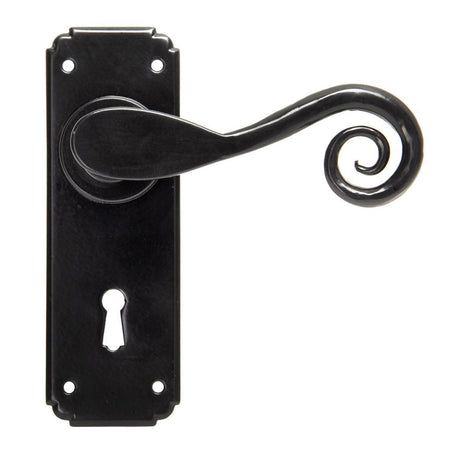 From The Anvil Door Furniture Black / Std. Lock Handles From The Anvil - Black Monkeytail Lever Lock Set