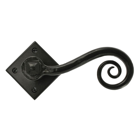 From The Anvil Door Furniture Black / Round Rose From The Anvil - Black Monkeytail Lever on Rose Set (Diamond)