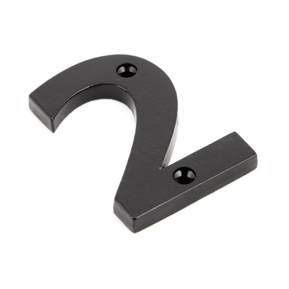 From The Anvil Door Furniture Black / Numerals / 2 From The Anvil - Black Numeral 2