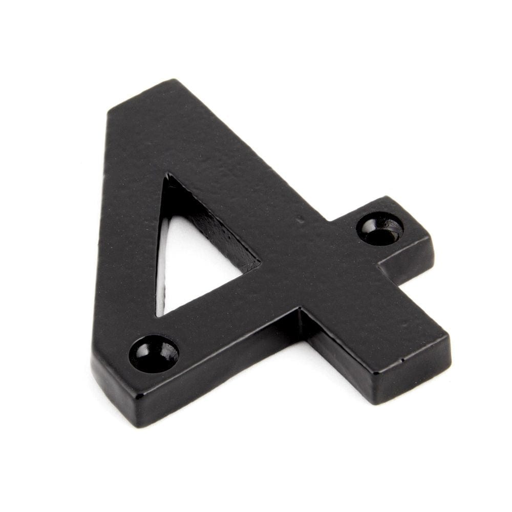 From The Anvil Door Furniture Black / Numerals / 4 From The Anvil - Black Numeral 4
