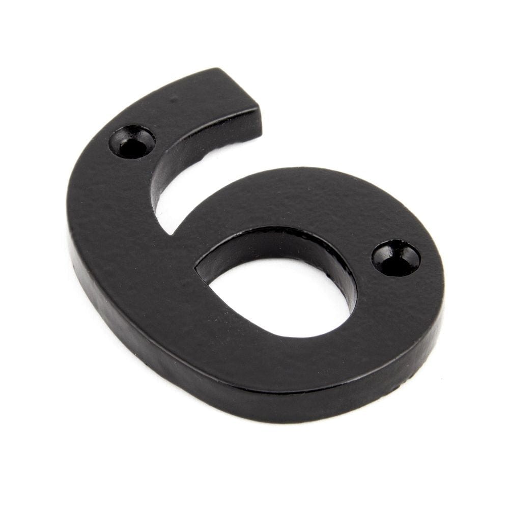 From The Anvil Door Furniture Black / Numerals / 6 From The Anvil - Black Numeral 6