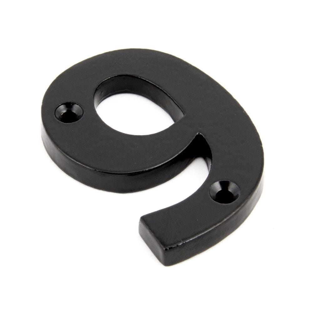 From The Anvil Door Furniture Black / Numerals / 9 From The Anvil - Black Numeral 9