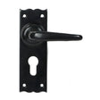 From The Anvil Door Furniture Black / Euro Profile Lock Handles From The Anvil - Black Oak Lever Euro Lock Set