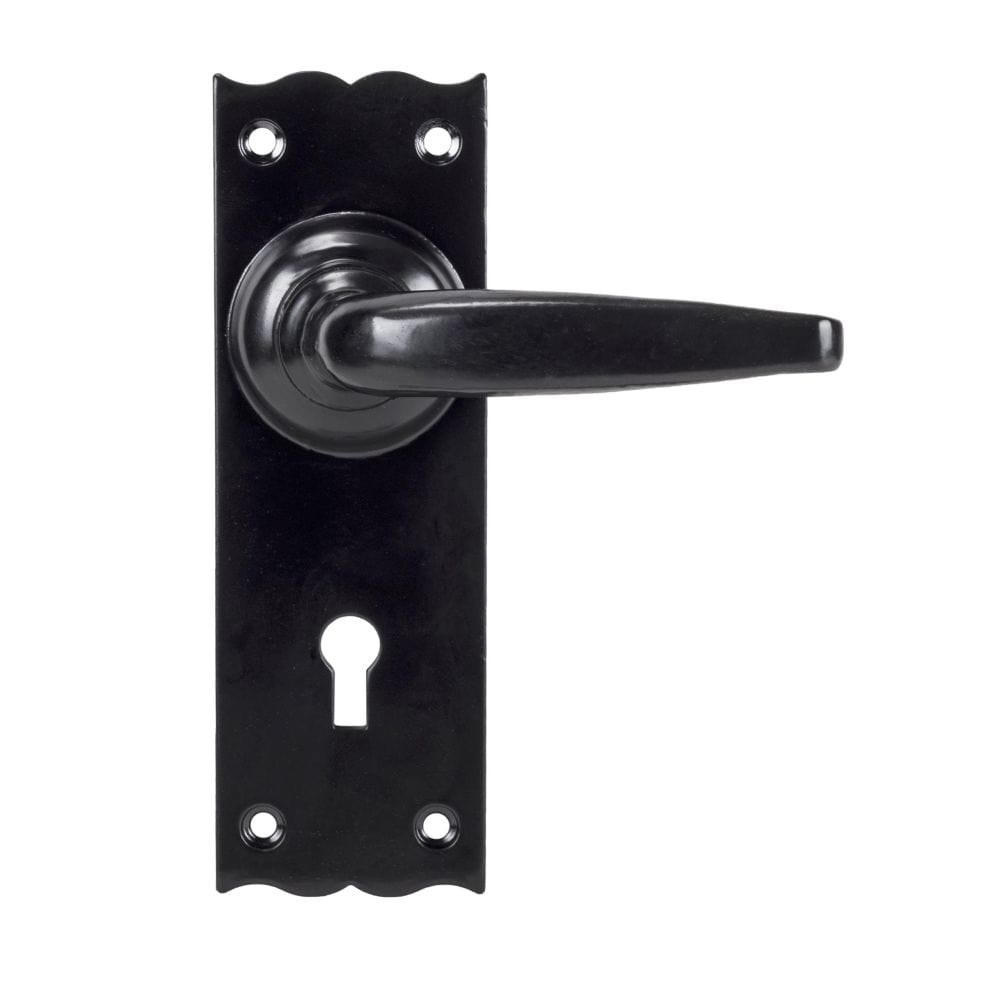 From The Anvil Door Furniture Black / Std. Lock Handles From The Anvil - Black Oak Lever Lock Set
