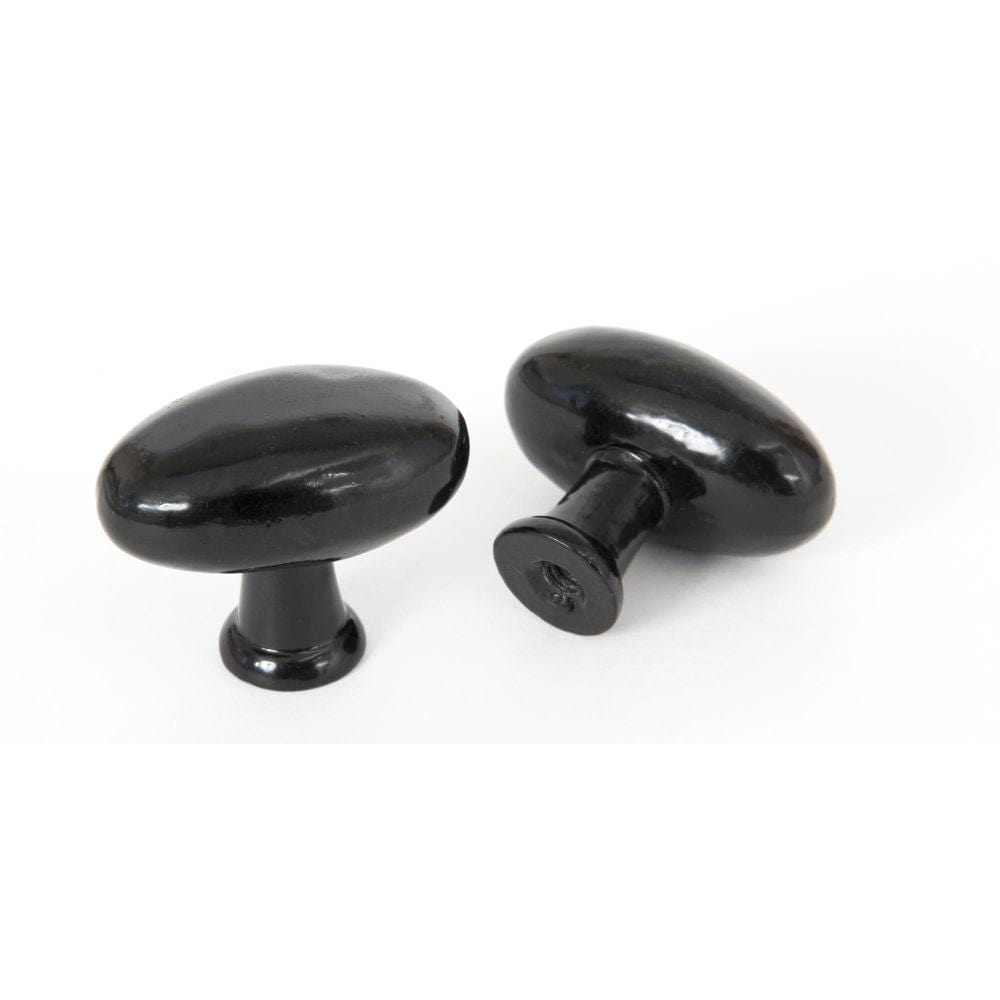 From The Anvil Cabinet Hardware Black / Cabinet Knobs From The Anvil - Black Oval Cabinet Knob