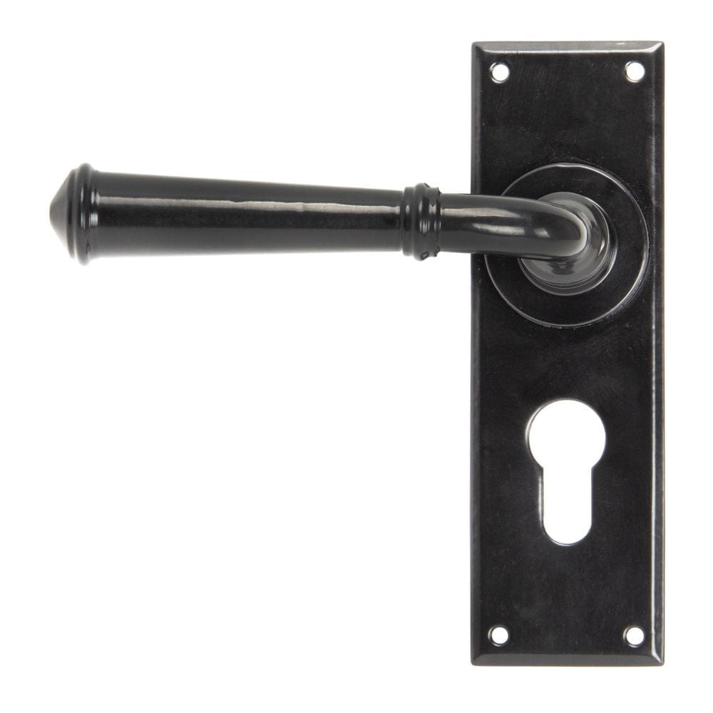 From The Anvil Door Furniture Black / Euro Profile Lock Handles From The Anvil - Black Regency Lever Euro Lock Set