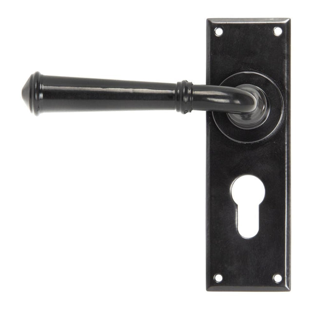 From The Anvil Door Furniture Black / Euro Profile Lock Handles From The Anvil - Black Regency Lever Euro Lock Set