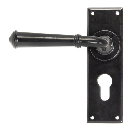 From The Anvil Door Furniture Black / Euro Profile Lock Handles From The Anvil - Black Regency Lever Euro Lock Set