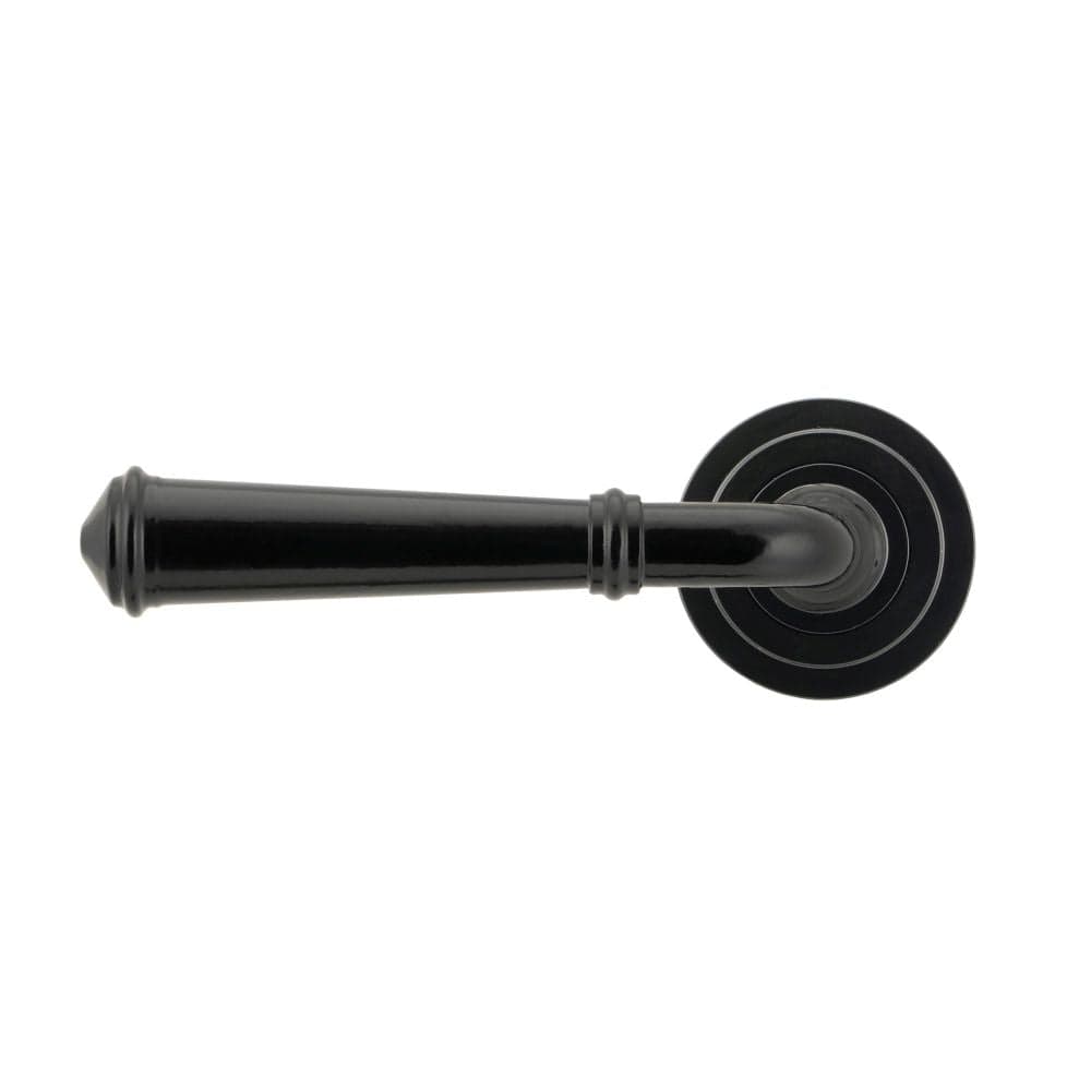 From The Anvil Door Furniture Black / Round Rose From The Anvil - Black Regency Lever on Rose Set (Art Deco)