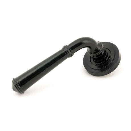 From The Anvil Door Furniture Black / Round Rose From The Anvil - Black Regency Lever on Rose Set (Art Deco)
