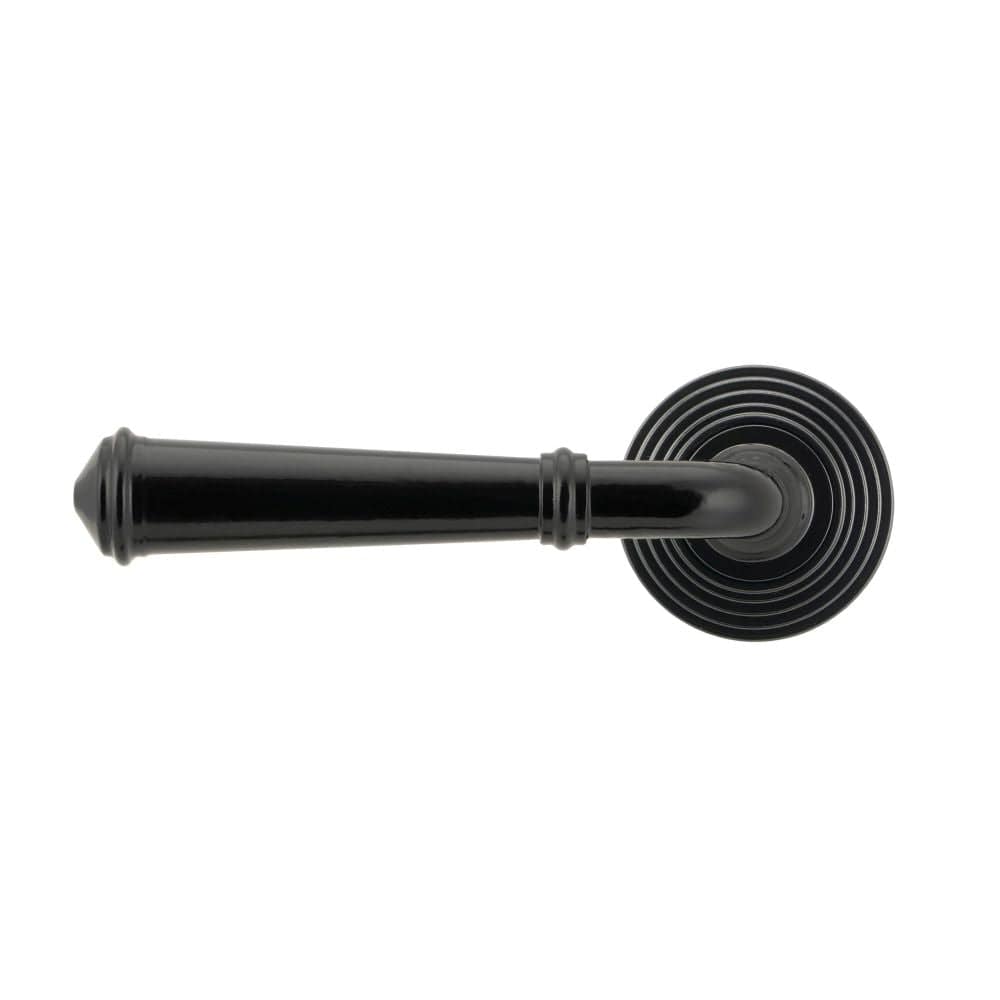 From The Anvil Door Furniture Black / Round Rose From The Anvil - Black Regency Lever on Rose Set (Beehive)