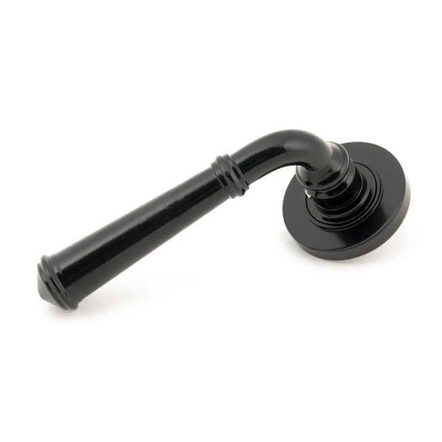 From The Anvil Door Furniture Black / Round Rose From The Anvil - Black Regency Lever on Rose Set (Plain)
