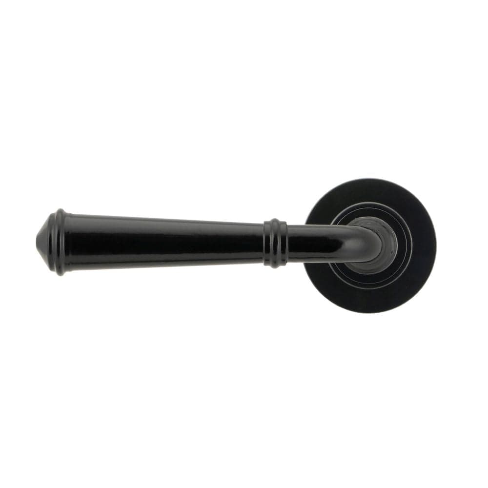 From The Anvil Door Furniture Black / Round Rose From The Anvil - Black Regency Lever on Rose Set (Plain) - Unsprung