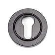 From The Anvil Door Furniture Black / Euro Profile Escutcheons From The Anvil - Black Round Euro Escutcheon (Plain)
