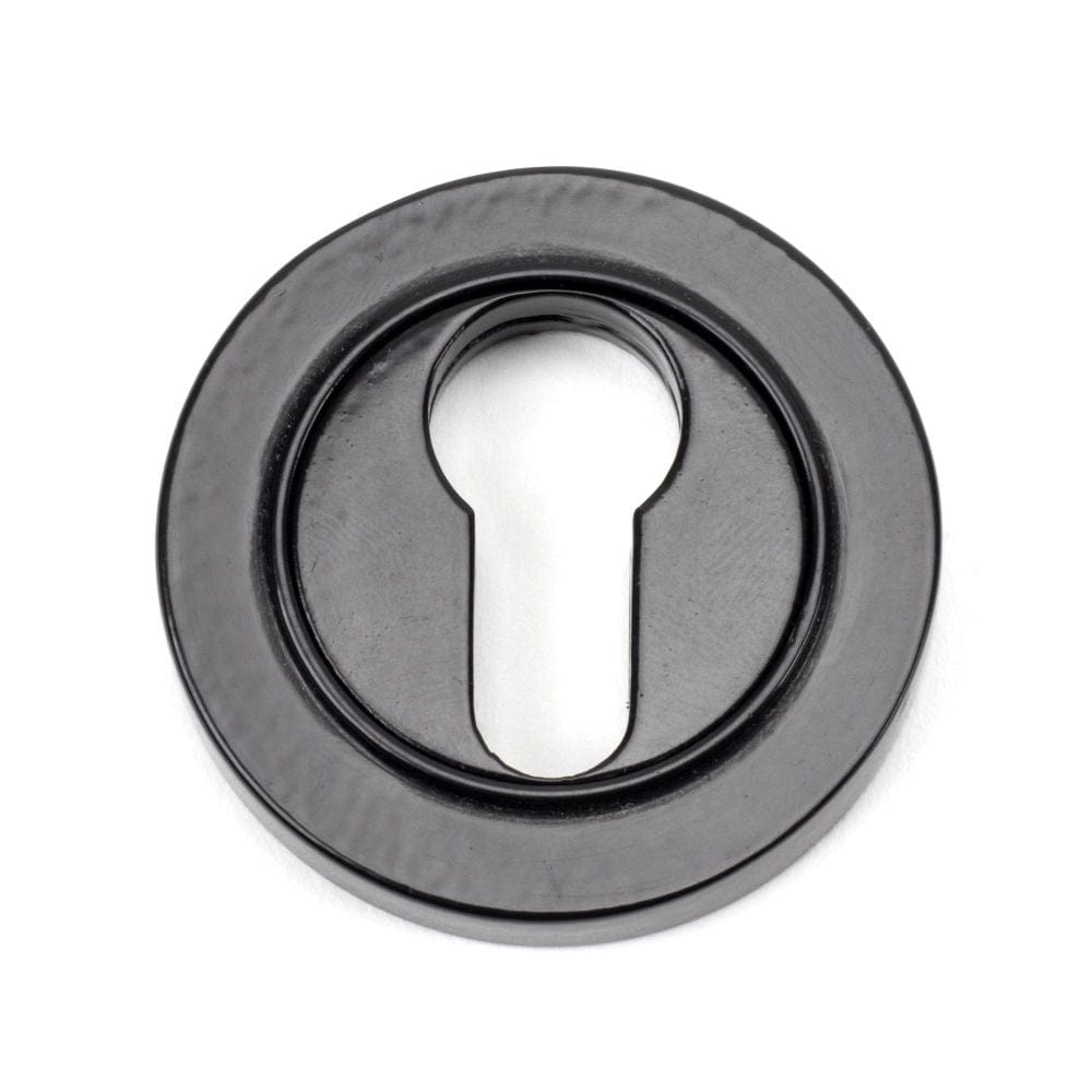 From The Anvil Door Furniture Black / Euro Profile Escutcheons From The Anvil - Black Round Euro Escutcheon (Plain)