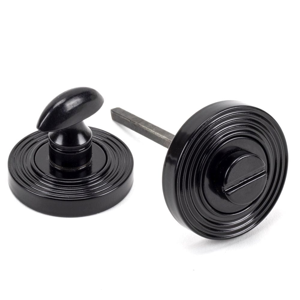From The Anvil Door Furniture Black / No From The Anvil - Black Round Thumbturn Set (Beehive)