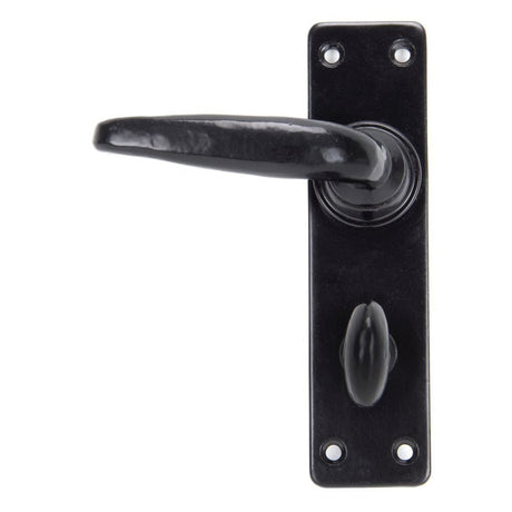 From The Anvil Door Furniture Black / Bathroom Lock Handles From The Anvil - Black Smooth Lever Bathroom Set