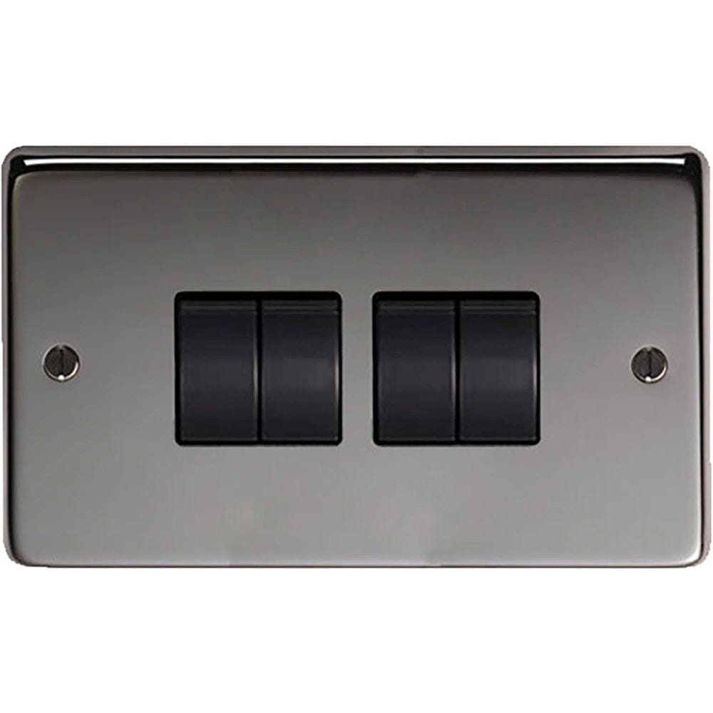 From The Anvil Electrical Black Nickel / Quad 10 Amp Switch From The Anvil - BN Quad 10 Amp Switch