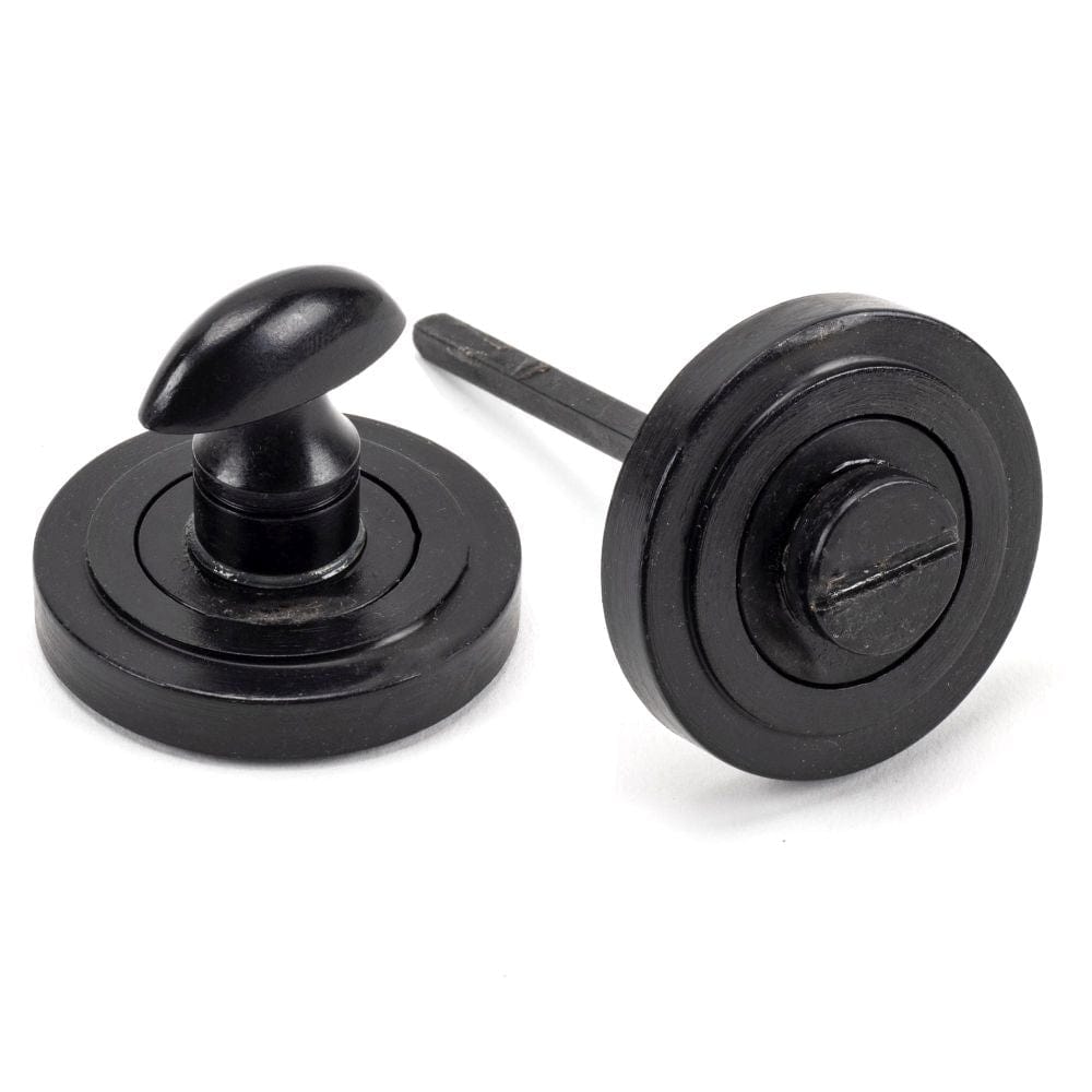 From The Anvil Door Furniture External Beeswax / No From The Anvil - External Beeswax Round Thumbturn Set (Art Deco)