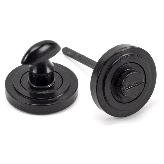 From The Anvil Door Furniture External Beeswax / No From The Anvil - External Beeswax Round Thumbturn Set (Art Deco)