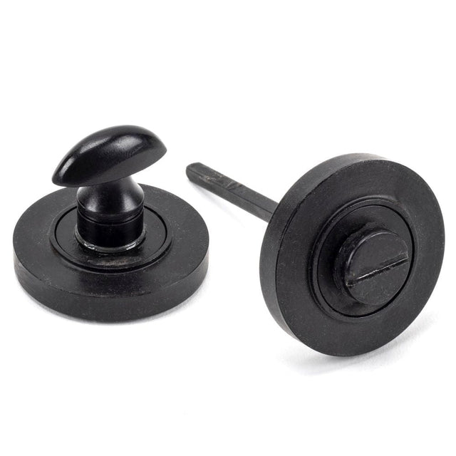 From The Anvil Door Furniture External Beeswax / No From The Anvil - External Beeswax Round Thumbturn Set (Plain)