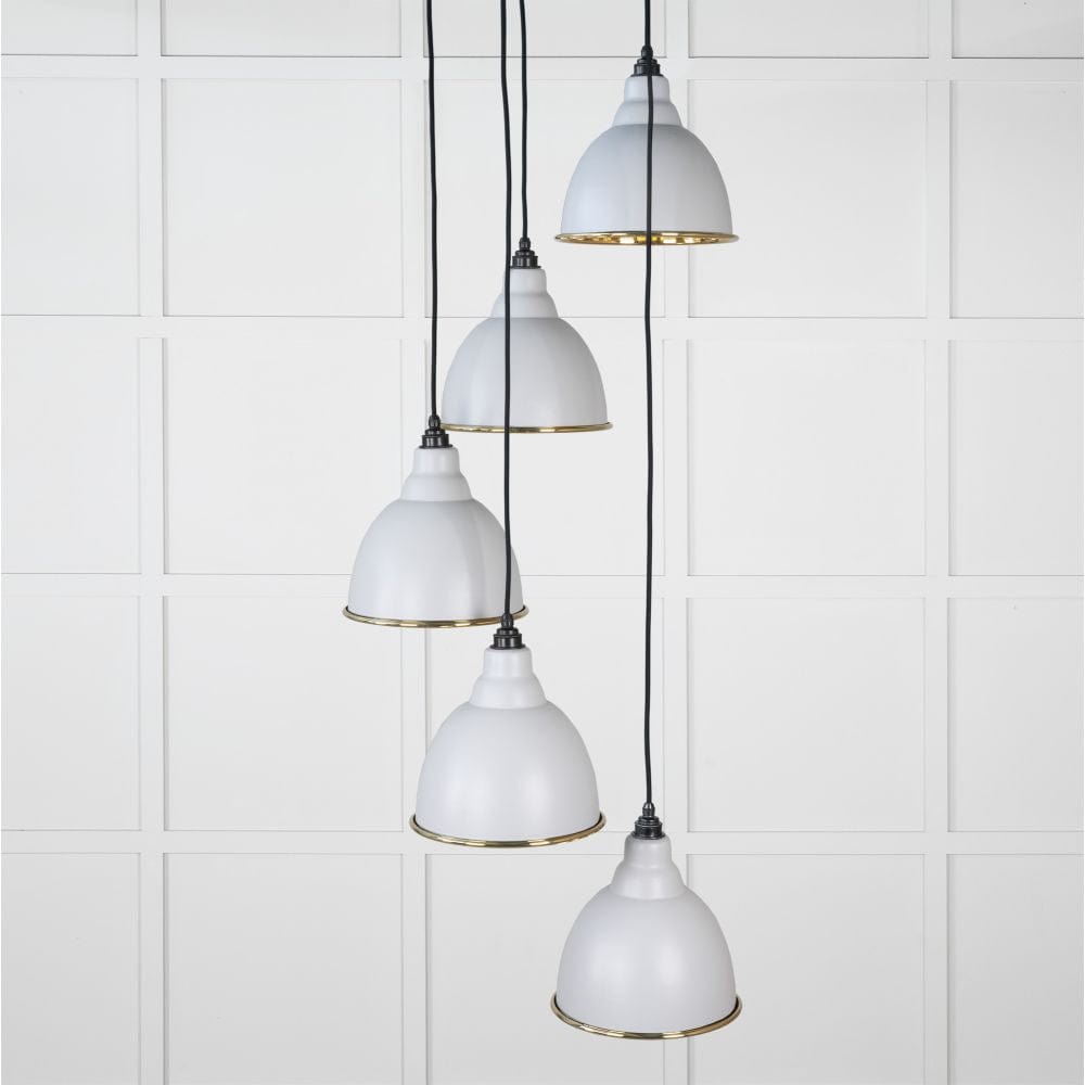 From The Anvil Electrical Hammered Brass / Cluster Pendants From The Anvil - Hammered Brass Brindley Cluster Pendant in Birch