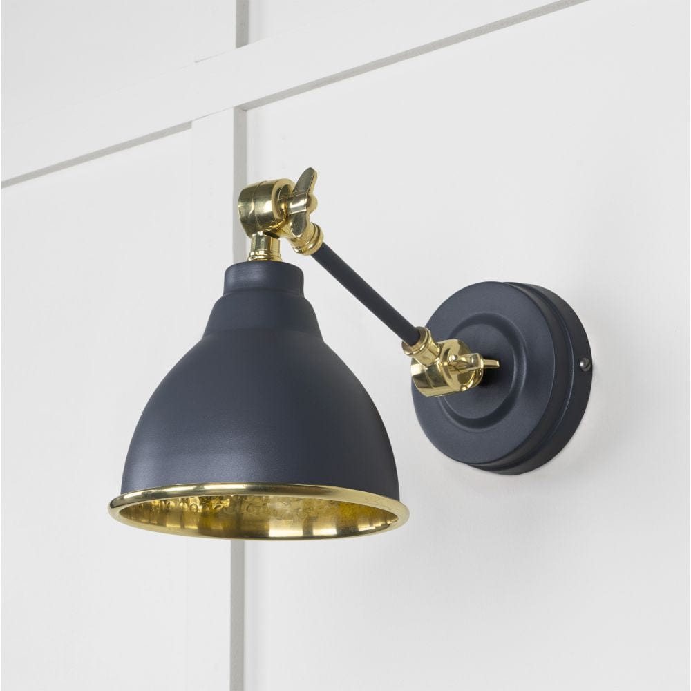 From The Anvil Electrical Hammered Brass / Wall Lights From The Anvil - Hammered Brass Brindley Wall Light in Slate