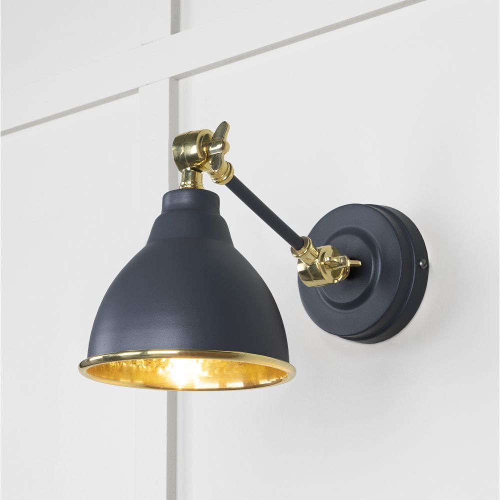 From The Anvil Electrical Hammered Brass / Wall Lights From The Anvil - Hammered Brass Brindley Wall Light in Slate