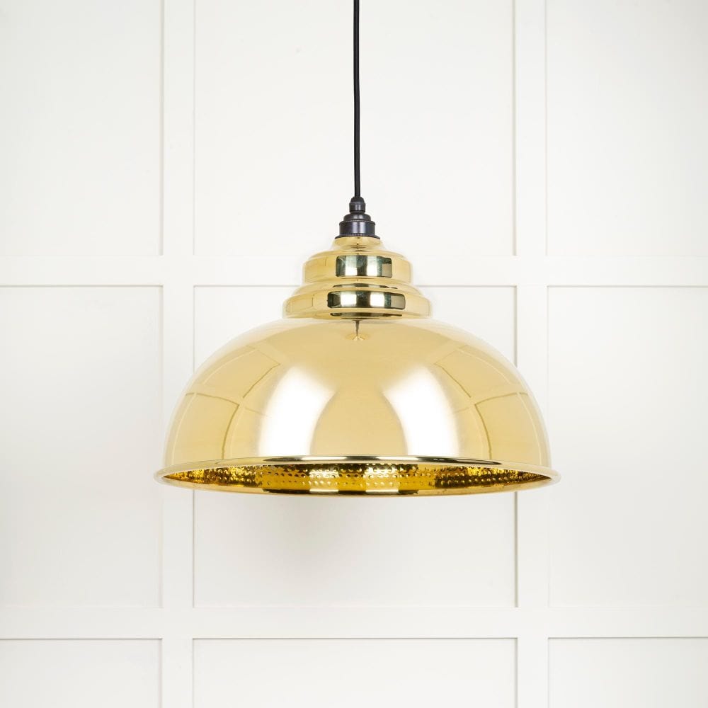 From The Anvil Electrical Hammered Brass / Ceiling Pendants From The Anvil - Hammered Brass Harborne Pendant