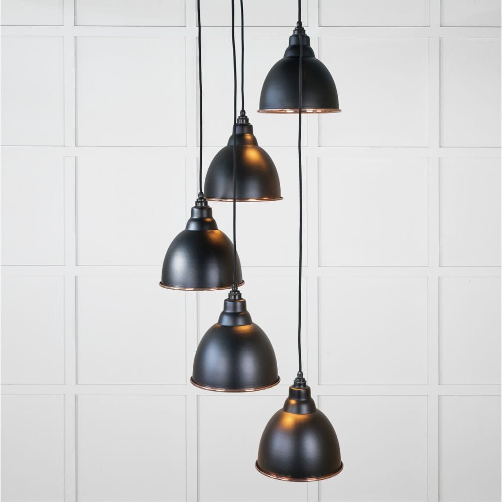 From The Anvil Electrical Hammered Copper / Cluster Pendants From The Anvil - Hammered Copper Brindley Cluster Pendant in Elan Black