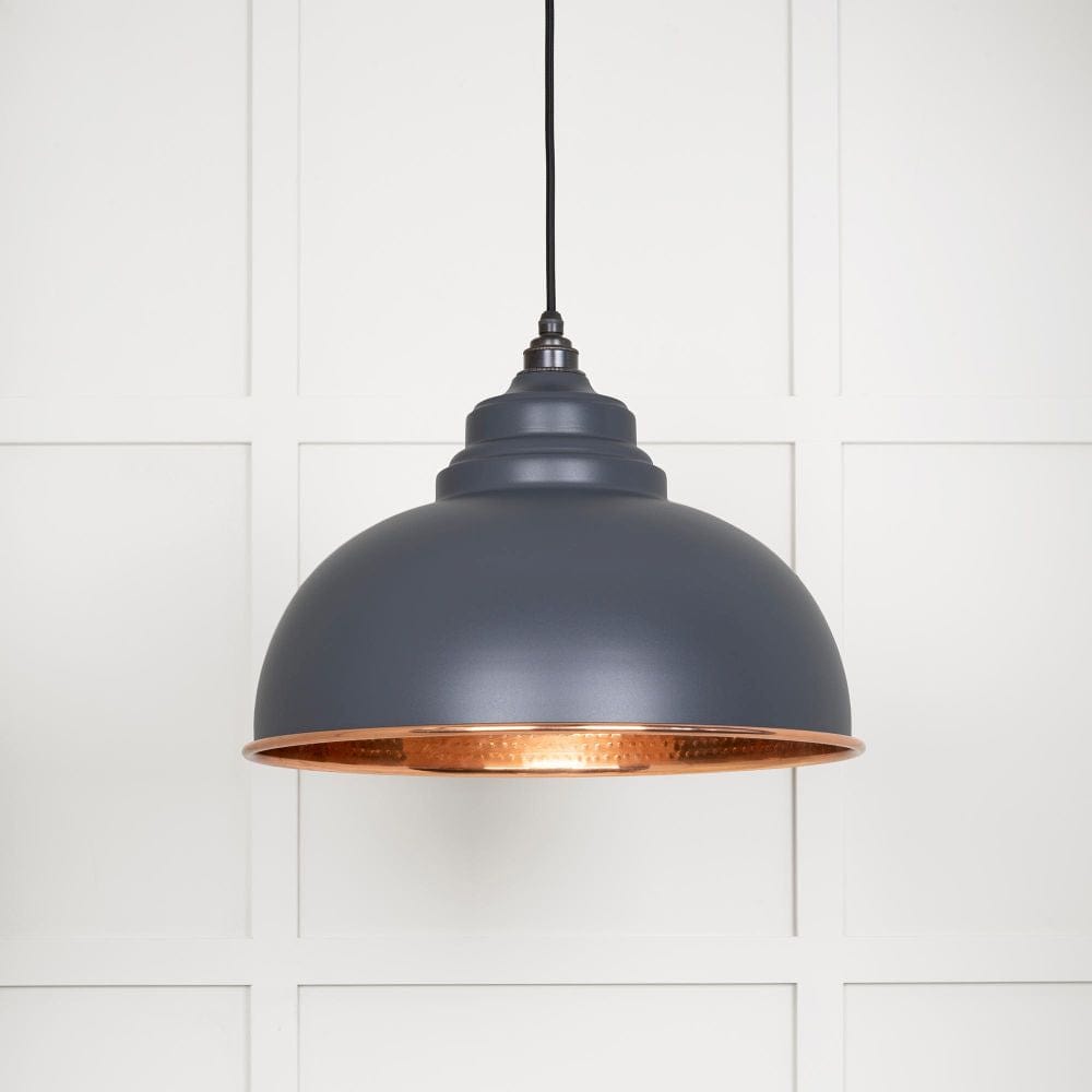From The Anvil Electrical Hammered Copper / Ceiling Pendants From The Anvil - Hammered Copper Harborne Pendant in Slate