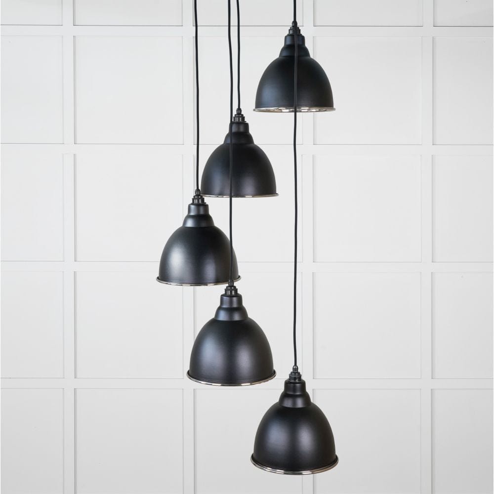 From The Anvil Electrical Hammered Nickel / Cluster Pendants From The Anvil - Hammered Nickel Brindley Cluster Pendant in Elan Black