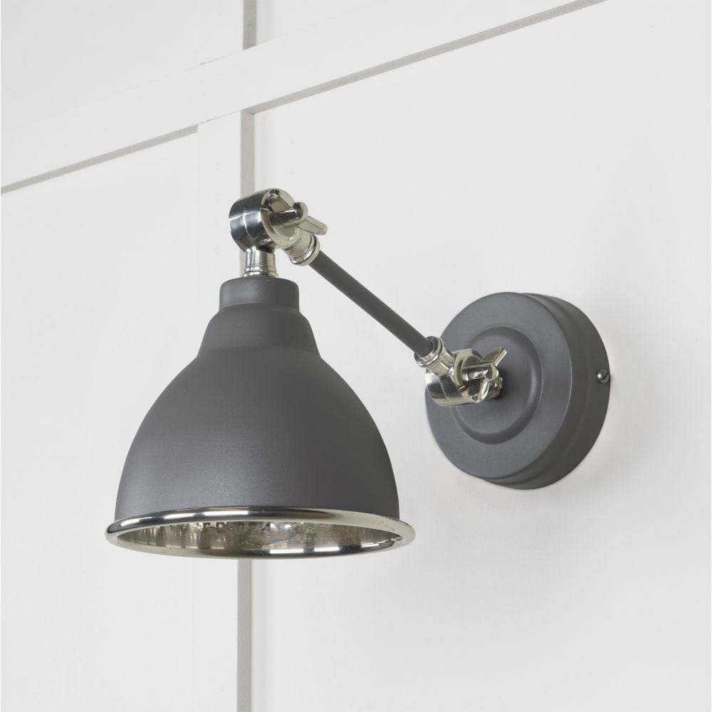 From The Anvil Electrical Hammered Nickel / Wall Lights From The Anvil - Hammered Nickel Brindley Wall Light in Bluff